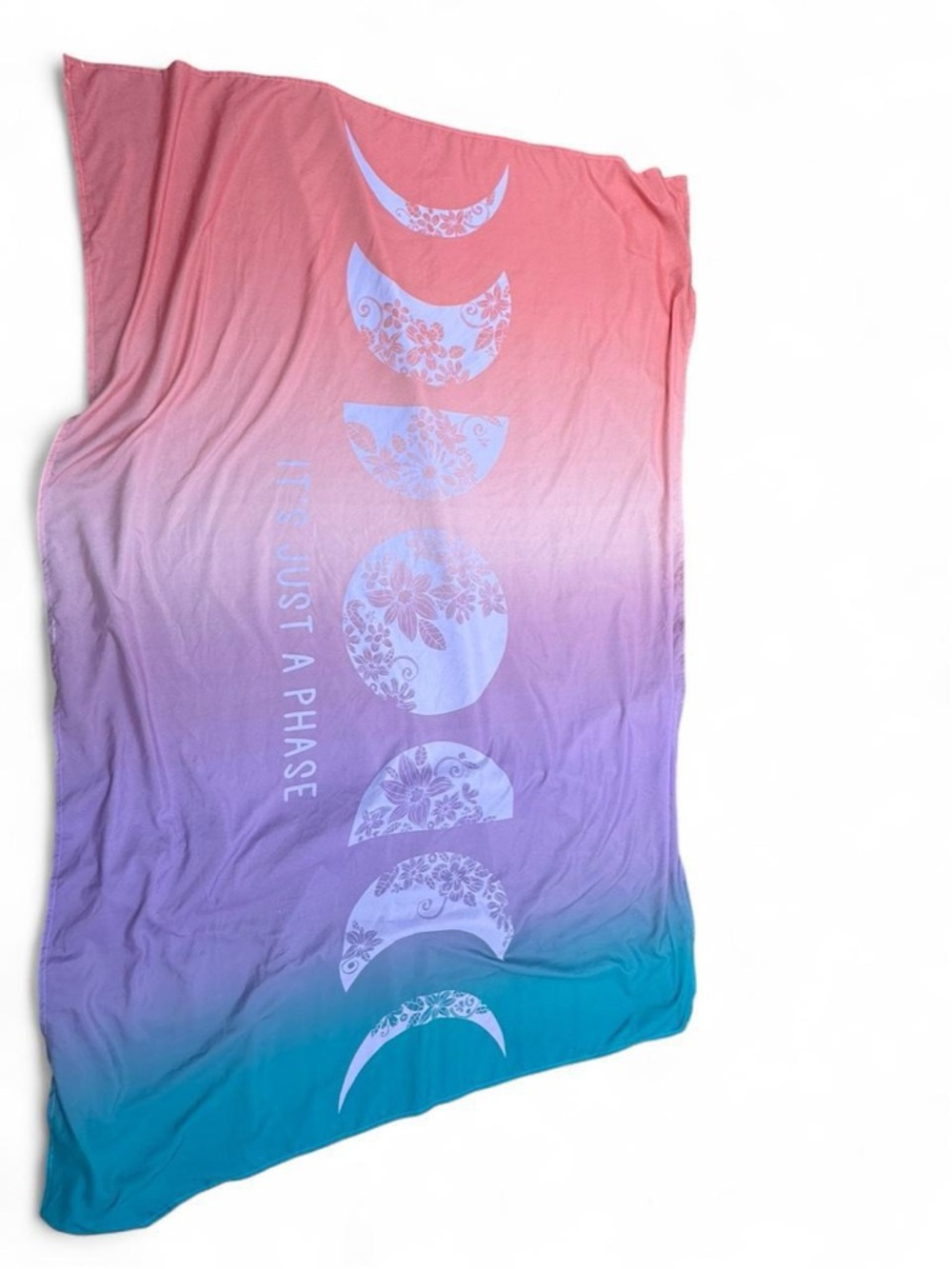 Ombré Moon Phases Tapestry- Coral to Teal